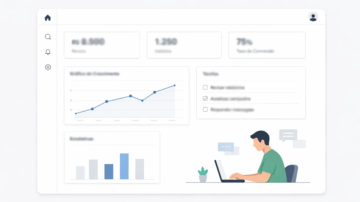 Exemplo de design minimalista utilizando espaço em branco para criar hierarquia visual e clareza em uma interface.